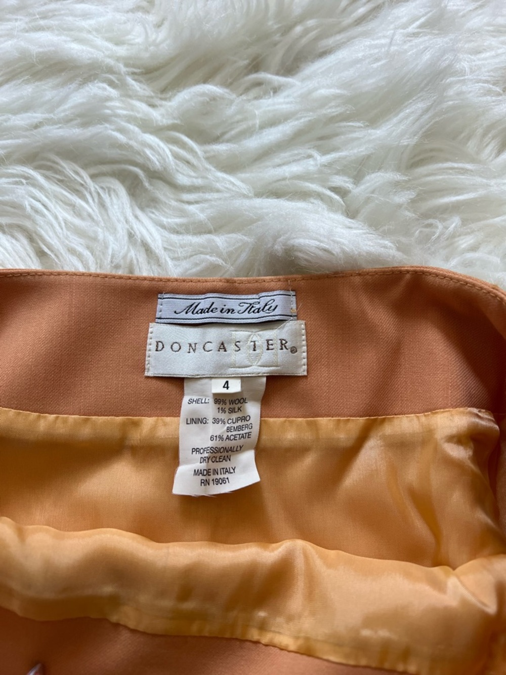 Doncaster Rust Orange Pencil Skirt 99% Wool - Picture 5 of 7